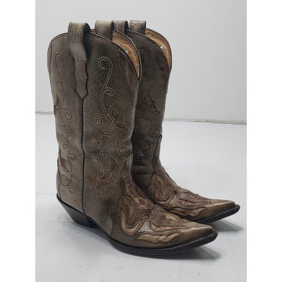 Corral Women’s 4841 Antique Brown Leather Pointed Toe Cowboy Boots Size 8.5 M - Picture 1 of 11